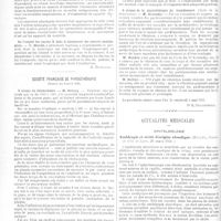 0193 - Page 186 - Sociétés savantes. Société de médecine de Paris. Séance du 8 avril 1921 / Société française de physiothérapie. Séance du 8 avril 1921 / Actualités médicales. Ophtalmologie. Amblyopie et cécité d'origine alcoolique. (Rollet, Journ. de méd. de Lyon, 20 mars 1921) / Un nouveau traitement de l'ophtalmie blennorragique de l'adulte (L. Dor. Journ. de méd. de Lyon, 20 mars 1921)
