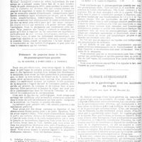 0211 - Page 204 - Travaux originaux. Diagnostic du choc traumatique. Par MM. J. Guyot... et G. Jeanneney... / Présence de pepsine dans le tronc du pneumogastrique gauche, par M. Loeper, J. Forestier et J. Tonnet / Clinique gynécologique. Rapports de la gynécologie avec les accidents du travail. D'après une leçon de M. Dalché