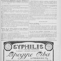 0211 - Page 213 - Actualités médicales. Infections. Avantages de la quininisation préventive démontrés et précisés expérimentalement (paludisme des oiseaux) (Etienne et Edmond Sergent, Annales de l'Institut Pasteur, février 1921) / Enquête sur le bouton d'Orient en Crète. Réflexions qu'elle suggère sur l'étiologie et le mode de dispersion de cette maladie (G. Blanc et L. Caminopetros, Ann. de l'Institut Pasteur, février 1921) / Les recherches de Noguchi sur la fièvre jaune (Garcia Barnes, Revue internationale d'hygiène publique, janvier-février 1921) / Ophtalmologie. Rétinite gravidique (Valude et Lavat, Société d'ophtalmologie, 19 février 1921) / Un cas de stase papillaire traumatique (Bollack et Mérigot de Treigny. Soc. d'ophtalmologie, 19 février 1921) (Voir suite, page 215)