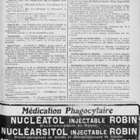 0411 - Page 415 - Nouvelles. Assistance publique / Ligue du lait / Ophtalmologie / Hôpital Tenon / Maladies des yeux / Amphithéâtre d'anatomie / Enseignement clinique de l'hôpital Boucicaut / A la mémoire du chimiste Wurtz / Journées médicales de Bruxelles / Manifestation en l'honneur du Pr Stiénon / Concours pour la nomination aux places d'élève externe en médecine