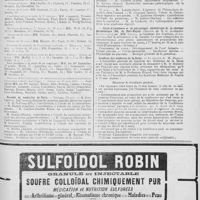 0425 - Page 429 - Nouvelles. Assistance publique / Faculté de médecine de Paris / Cours d'anatomie et de physiologie obstrétricale de la clinique Baudelocque / Syndicat des médecins de la Seine