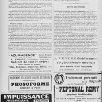 0614 - Page 620 - Nouvelles (Suite). Assistance publique à Paris / Assistance publique / Démonstrations pratiques de physiothérapie (deuxième série) / Revue des thèses. Contribution à l'étude des mycoses pulmonaires, par A. Bailly, Thèse de Strasbourg 1921...