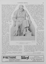 Statue de Broussais, par Théophile Bra. Lithographie de A. Chazal - Le progrès médical