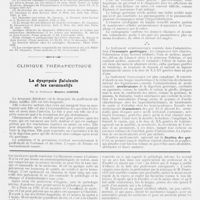 0015 - Page 21 - Travaux originaux. Valeur séméiologique de la cholalémie. Par Jean Cottet... / Clinique thérapeutique. La dyspepsie flatulente et les carminatifs. Par le professeur Maurice Loeper / Feuilleton. Le monde médical parisien il y a cent ans. I. La Faculté (A suivre) [Henri Bouquet]