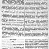 0003 - Page 1 - Revue générale. Espagne : la liberté de l'enseignement. - Italie : questions d'hygiène publique : les rizières ; - Emploi de substances toxiques dans la coloration de pâtisseries et de bonbons ; - Influence de la viande crue sur le développement du taenia. - Allemagne : épidémie de trichinose ; - Tendance des esprits vers les études théoriques ; - Travaux récemment publiés. - Belgique. - Russie. - Angleterre : esprit pratique des médecins anglais ; - La médecine au parlement ; - Le paupérisme ; - Rapports sur diverses épidémies ; - Recherches thérapeutiques ; - Bilan scientifique. / Feuilleton. L'avenir de l'académie de médecine