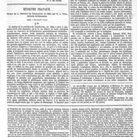 0167 - Page 167 - Revue hebdomadaire. Académie des sciences : de la régénération des organes chez les vertébrés ; - Traitement de la fièvre typhoïde par la créosote. - Académie de médecine : de la substitution parenchymateuse ; - Pathologie expérimentale ; - Augmentation progressive du nombre des aliénés en France. - Société médicale des hôpitaux : fièvres pernicieuses larvées observées à Paris. [Dr F. de Ranse]. / Médecine pratique. Typhus de la province de Constantine en 1868 ; par M. A. Vital... (Suite. - Voir les n°s 7 et 11.). / Feuilleton. Le Monténégro, le pays et ses habitants. Topographie médicale et médecine indigène. Suite et fin. - Voir le n° 11