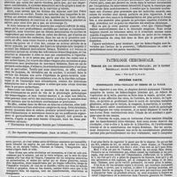 0147 - Page 143 - Anatomie pathologique. Note sur l'anatomie pathologique du scorbut ; communiquée à la Société de biologie le 18 mars 1871 ; par M. G. Hayem. Suite et fin. - Voir le numéro précédent. / Pathologie chirurgicale. Mémoire sur les hémorrhagies intra-vésicales ; par le docteur Bourdillat... Suite. - Voir les n°s 9, 10 et 12. / Feuilleton. La médecine sociale. [J. M. Guardia]