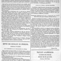 0324 - Page 320 - Clinique chirurgicale. Sarcôme du lobule de l'oreille ; par M. Edouard Rondot... / Revue des journaux de médecine. Journaux italiens. Sur l'anesthésie par le chloroforme et l'éther. / Polype de l'utérus ; ligature élastique. / Recherches expérimentales sur la physiologie des canaux semi-circulaires ; par le docteur Aristide Stefani. [Marius Rey]. / Travaux académiques. Académie des sciences