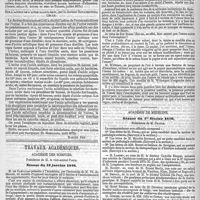 0072 - Page 68 - Revue des journaux de médecine. Journaux italiens. Kyste du rein gauche pris pour un kyste de l'ovaire ; extirpation du rein ; guérison. / Sur l'action de l'acide salicilique ; par le docteur Bonaventura Celli. [Marius Rey]. / Travaux académiques. Académie des sciences. / Académie de médecine