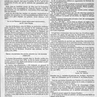 0411 - Page 407 - Revue des journaux de médecine. Journaux français. De l'inutilité des pansements occlusifs après les kératotomies et les sclérotomies, par M. le docteur Gayet. / Le vin de Bordeaux comme médicament fer rugineux ; par M. Léon Périer. / Hernie volumineuse étranglée, réduite par les procédés américains. / Oreillons supplémentaires des règles, par le docteur Dumarest... [G. Rafinesque...]. / Enquête sur la phthisie pulmonaire en Algérie. Acclimatement de l'Européen ; par M. le docteur P. de Pietra-Santa
