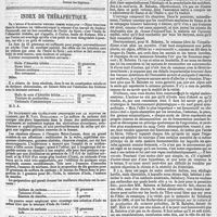 0415 - Page 411 - Travaux académiques. Société de chirurgie. [Gaston Decaisne...]. / Index de thérapeutique. De l'huile d'Aleuritis triloba comme purgatif. / Du traitement des ulcérations chroniques par le sulfure de carbone ; par M. Paul Guillaumet. / Bibliographie. L'hygiène dans la ville de Rome et dans la campagne romaine ; par le docteur Pietro Balestra ; traduit de l'italien, Paris, G. Masson, 1876