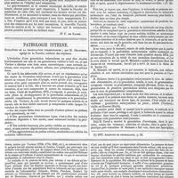 0147 - Page 143 - Revue hebdomadaire. Faculté de médecine de Paris : Ouverture du cours de M. Peter. - Administration de l'assistance publique : La suppression du bureau central. - Faculté de médecine de Lille : La question des cliniques. [Dr F. de Ranse]. / Pathologie interne. Evolution de la granulation tuberculeuse ; par M. Grancher... / Feuilleton. Causes de la famine. Suite et fin. - Voir les n°s 1, 2 et 10