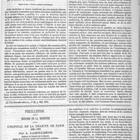 0613 - Page 609 - Revue générale. Considérations sur deux cas d'atrophie musculaire, sans altération des cornes antérieures de la moelle ; par le docteur E. Ricklin. Suite et fin. - Voir le numéro précédent. / Feuilleton. Histoire de la médecine. L'hôpital de la charité de Paris 1606-1878. Par A. Laboulbène... Suite. - Voir les n°s 44, 46 et 47