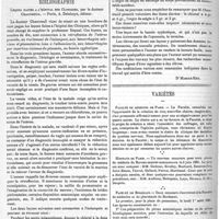 0324 - Page 322 - Travaux académiques. Association française pour l'avancement des sciences. / Bibliographie. Leçons faites à l'hôpital des Cliniques, par le docteur Chantreuil. - Paris, A. Delahaye... [Dr Marius Rey]. / Variétés. Faculté de médecine de Paris. / Hôpitaux de Paris. / Faculté de Bordeaux