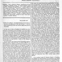 0103 - Page 101 - Sommaire. / Académie de médecine : Considérations sur un cas d'hallucinations unilatérales de l'ouïe, par M. Ball. - Les mesures prohibitives contre les viandes américaines, devant l'Académie