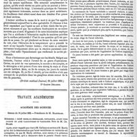0410 - Page 408 - Revue des journaux de médecine. Journaux anglais et américains. Sur un cas d'excision du pylore chez un malade atteint d'un cancer de l'estomac, par le docteur F.-A. Southam. [Dr Gaston Decaisne]. / Travaux académiques. Académie des sciences