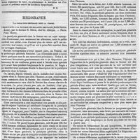 0111 - Page 107 - Formulaire. Solution pour injections hypodermiques d'hyosciamine. [E. R.]. / Bibliographie. La paralysie générale chez la femme. Leçon faite à la clinique des maladies mentales... par le docteur E. Régis... - Paris, Fréd. Henry