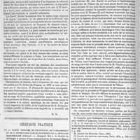 0116 - Page 112 - Expériences d'inoculation de la syphilis aux animaux. [E. R.]. / Chirurgie pratique. De la valeur comparée de l'élongation, de l'arrachement et de la névrectomie dans le traitement de la névralgie sous-orbitaire rebelle. - (Rapport fait à la Société de chirurgie à propos d'une communication du docteur Blum), par M. S. Pozzi. Suite et fin. - Voir les numéros. 8 et 9