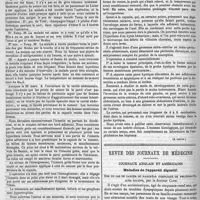0212 - Page 208 - Clinique chirurgicale. Quatre cas d'étranglement interne traités par la laparotomie, par G. Bouilly... Suite. - Voir les numéros 15 et 16. (A suivre.). / Revue des journaux de médecine. Journaux anglais et américains. Maladies de l'appareil digestif. Sur un cas de cancer du pancréas compliqué de phlegmatia alba dolens, par le docteur Cane