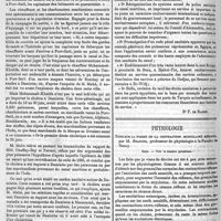0614 - Page 610 - Rapport de M. le docteur Mahé sur l'origine de la dernière épidémie de choléra en Egypte. [Dr F. de Ranse]. / Physiologie. Note sur la forme de la contraction musculaire réflexe, par M. Beaunis... Suite. - Voir le numéro précédent