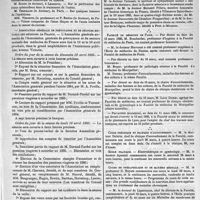 0147 - Page 143 - Notes & informations. Congrès français de chirurgie. [R. F. D.]. / Nouvelles. Nécrologie. M. le docteur Camuset. M. le docteur Bernard Pillore. M. le docteur Decourteix. M. le docteur Brainque. / Faculté de médecine de Paris. / Cours théorique et pratique d'accouchement. / Ecole pratique. - Electrothérapie et gynécologie. / Cours de thérapeutique et de matière médicale. / Bulletin hebdomadaire de statistique municipale