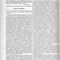 0596 - Page 604 - Gynécologie. De l'hydrastis canadensis dans les métrorrhagies. [Dr de Sinéty]. / Revue critique. Sur une nouvelle méthode de traitement des maladies des voies respiratoires par les injections gazeuses intra-rectales. / Feuilleton. Revue médico-littéraire. Suite et fin. - Voir les numéros 27, 29, 44 et 46