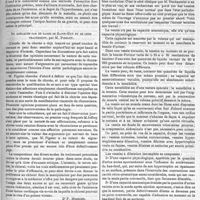 0025 - Page 21 - Revue bibliographique. Contribution à l'étude de la fièvre typhoïde, par M. Leymarie. / De quelques cas de danse de Saint-Guy et de leur traitement, par M. Pigelet. [Dr P. Muselier]. / Capacité et tension de la vessie, par M. Duchastelet. Thèse de Paris, 1887. [Dr E. Desnos]. / Bulletin. Pathogénie et traitement du mal de mer. - L'équivalence des excitations sensorielles. - L'eau potable et la fièvre typhoïde à Vienne et à Paris. - Une épidémie de paralysie atrophique de l'enfance