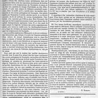 0095 - Page 91 - Revue de bactériologie et de bactériothérapie. I. Guérison de la maladie charbonneuse par des inoculations de bactéries. - Contribution à l'étude de la bactériothérapie, par le docteur Pawlowski. (Virchow's Archiv..., 1887). - II. Destruction de bacilles charbonneux dans l'organisme, par le docteur R. Emmerich et le docteur E. Di Mattei (Fortschritte der Medicin., 1887...). - III. Sur un cas de charbon chez une femme enceinte, avec infection mortelle de l'enfant, par le professeur F. Marchand (Virchow's Archiv..., 1887). [E. Ricklin]. (A suivre). / Bibliographie. Mémoires sur le cerveau de l'homme et des primates, par Paul Broca. - Paris, Reinwald, 1888