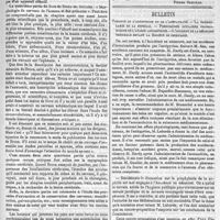 0097 - Page 93 - Bibliographie. Mémoires sur le cerveau de l'homme et des primates, par Paul Broca. - Paris, Reinwald, 1888. [Pierre Sebileau]. / Bulletin. Toxicité de l'antipyrine et de l'acétanilide. - La prophylaxie de la syphilis. - Phénomènes oculaires prodromiques de l'ataxie locomotrice. - L'incident de la médecine thermale devant la Société de chirurgie