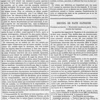 0513 - Page 509 - Médecine légale. La famille Mercier (affaire de Villemomble). - Premier interrogatoire de Sidonie et d'Honorine Mercier à la Préfecture de police. - Honorine Mercier à la Salpêtrière en 1866..., par le docteur Adrien Pozzi. / Recueil de faits cliniques. Hystérie saturnine. - Monoplégie branchiale, par A. Dutil..