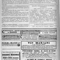 0324 - Page 324 - Nouvelles. Hôpitaux de Paris / Congrès sur l'étude de la tuberculose / Bulletin hebdomadaire de statistique municipale. Décès notifiés du 21 au 27 juin 1891