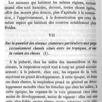 0124 - Page 120 - VII. Sur la quantité des oiseaux chanteurs particuliers  aux pays excessivement chauds situés entre les tropiques, et sur la raison des choses