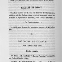 0068 - Page 68 - [Proclamation des lauréats de la Faculté de droit et l'Ecole préparatoire de médecine et de pharmacie]