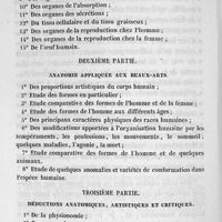 0020 - Page 20 - Deuxième partie. Anatomie appliquée aux beaux-arts / Troisième partie. Déductions anatomiques, artistiques et critiques