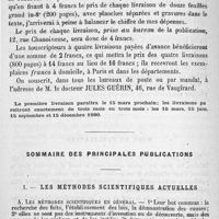 0010 - Page 10 - Sommaire des principales publications. I. - Les méthodes scientifiques actuelles