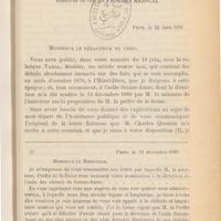 0001 - Page 1 - [Lettre adressée par E. Prieur, directeur de l'asile Sainte-Anne, au Dr. Bourneville, rédacteur en chef du Progrès Médical, suite à la parution d’un article à sa charge]