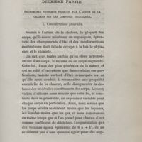 0015 - Page 15 - Deuxième partie. Phénomènes physiques produits par l'action de la chaleur sur les composés organiques. I. Considérations générales