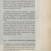 0037 - Page 21 - 2° Action du bain froid sur la respiration / III. Action du bain froid sur la calorification