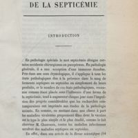 0003 - Page 1 - De la septicémie. Introduction