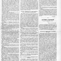 0147 - Page 131 - Étranger. Bruxelles. Académie de médecine de Belgique. Séance du 27 mars. Lettres d'Angleterre. Traitement de la bronchectasie par la paracentèse / Fracture compliquée de la rotule : guérison avec conservation des mouvements / Formation de l'urée et de l'acide urique ; ses rapports avec la sécrétion biliaire / Kystes synoviaux dans le voisinage des articulations / Irritation et congestion cérébrale chez l'enfant / Lettres d'Autriche. La pression sanguine dans les maladies du coeur