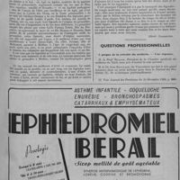 0007 - Page 9 - En marge de l'histoire de la médecine. Le grenadier légendaire (Suite et fin) / Questions professionnelles. A propos de la retraite du médecin. - Une réponse