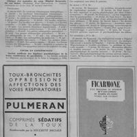 0029 - Page 35 - Informations et nouvelles diverses. Faculté de Paris. Clinique des maladies du sang (Hôpital Broussais, 96, rue Didot). (Professeur Paul Chevallier. Leçons pratiques du jeudi soir, 21 heures précises / Cours et conférences. Société médicale des hôpitaux psychiatriques de la Seine. Conférences de psychiatrie