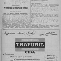 0053 - Page 67 - Intérêts professionnels. Deuxième Assemblée générale du Comité de liaison et d'action des omnipraticiens / Informations et nouvelles diverses. Faculté de Paris. Chaire de clinique médicale propédeutique.- (Hôpital Broussais. Professeur Pasteur Vallery-Radot)