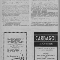 0074 - Page 92 - Informations et nouvelles diverses. Faculté de Paris. Clinique médicale thérapeutique de l'Hôpital Saint-Antoine (184, faubourg Saint-Antoine).- Professeur Étienne Chabrol / Clinique cardiologique de l'Hôpital Broussais, 96, rue Didot).- Professeur Donzelot / Clinique des maladies cutanées de l'Hôpital Saint-Louis (40, rue Bichat). Professeur H. Gougerot.- Cours de perfectionnement fondé en 1903 par le Prof. Ernest Gaucher, continué par le Prof. Jeanselme et actuellement par le Prof. H. Gougerot, avec la collaboration des médecins de Saint-Louis / Clinique chirurgicale de l'Hôpital Cochin (47 rue du Faubourg-Saint-Jacques).- Prof Jean Quénu
