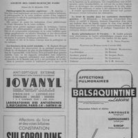 0105 - Page 131 - Sociétés médicales et chirurgicales. Société des chirurgiens de Paris. Séance du 15 décembre 1950. Phlébographie du membre supérieur / Les fractures de la cavité cotyloïde / Le bruit de moulin dans les contusions thoraciques gauches / Kystes gélatiniformes de l'ovaire