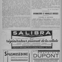 0118 - Page 148 - Actualités professionnelles. Le médecin dans la Cité. Tyrannie criminelle du cinéma / Informations et nouvelles diverses. Congrès et réunions. Société médicale d'Aix : les-Bains et Centre de recherche des maladies rhumatismales. (Semaine d'enseignement théorique et pratique de la rhumatologie de 1951)