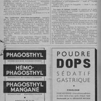 0122 - Page 152 - Informations et nouvelles diverses. Cours et conférences. Un cours de pratique obstétricale et un cours de perfectionnement, avec stage, auront lieu aux cliniques Baudelocque et Tarnier / Des conférences d'oto-rhino-laryngologie, organisées par la Chaire de clinique oto-rhino-laryngologique (Prof. F. Lemaitre), seront faites par M. R. Maduro / Un cours de biologie sexuelle est organisé par le laboratoire d'hormonologie et cytologie expérimentale de l'école pratique des Hautes-études