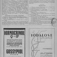 0141 - Page 175 - Informations et nouvelles diverses. Facultés de Province. Certificat d'hydrologie thérapeutique et de climatologie de l'université de Lyon / Concours et places vacantes. Sanatorium départemental du Haut-Rhin, à Colmar / Nécrologie