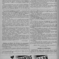 0192 - Page 238 - Informations et nouvelles diverses. Actualité. A propos de grèves / Organisation mondiale de la santé.- Certificats de vaccination exigés aux frontières / Réplique du Ministre du travail à un communiqué de la Confédération des Syndicats médicaux français / Offres et demandes