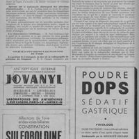 0200 - Page 252 - Sociétés médicales et chirurgicales. Société de médecine de Paris. Les infarctus des os; leur incidence dans la maladie arthrosique / Aperçus sur le traitement chirurgical des affections rhumatismales / Les rhumatismes vertébraux / Société d'oto-rhino-laryngologie de Paris. La position de l'otologiste en face de la radiographie de précision du temporal